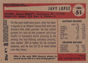 2002 Bowman Heritage #51 Javy Lopez Back