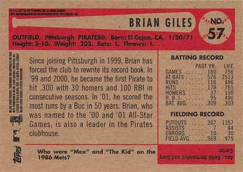 2002 Bowman Heritage #57 Brian Giles Back