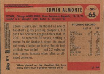 2002 Bowman Heritage #65 Edwin Almonte Back