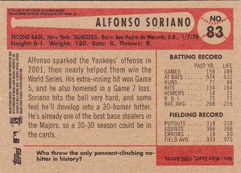 2002 Bowman Heritage #83 Alfonso Soriano Back