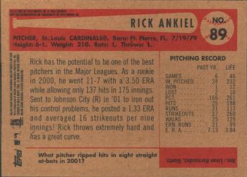 2002 Bowman Heritage #89 Rick Ankiel Back