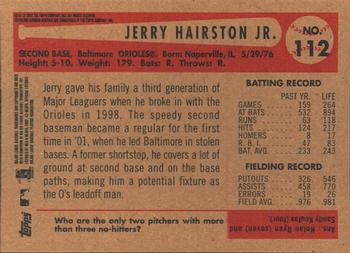 2002 Bowman Heritage #112 Jerry Hairston Jr. Back