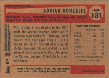 2002 Bowman Heritage #131 Adrian Gonzalez Back