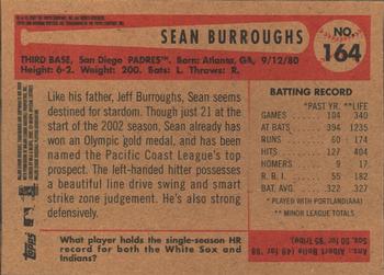 2002 Bowman Heritage #164 Sean Burroughs Back
