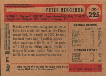 2002 Bowman Heritage #225 Peter Bergeron Back