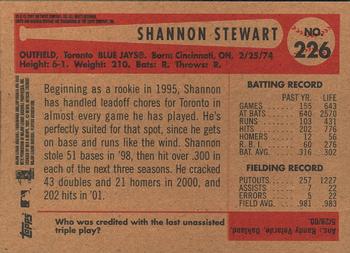 2002 Bowman Heritage #226 Shannon Stewart Back