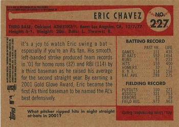 2002 Bowman Heritage #227 Eric Chavez Back