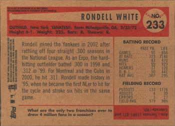 2002 Bowman Heritage #233 Rondell White Back