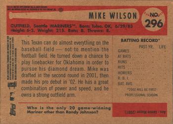 2002 Bowman Heritage #296 Mike Wilson Back
