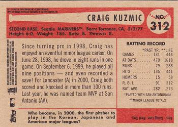 2002 Bowman Heritage #312 Craig Kuzmic Back