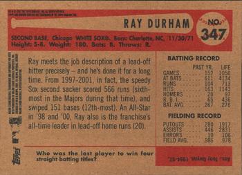 2002 Bowman Heritage #347 Ray Durham Back