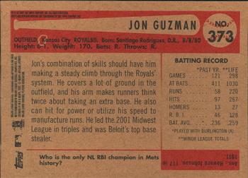 2002 Bowman Heritage #373 Jon Guzman Back