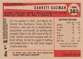 2002 Bowman Heritage #383 Garrett Guzman Back