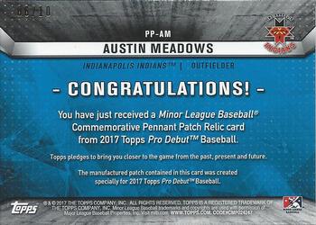 2017 Topps Pro Debut - Pennant Patches Red #PP-AM Austin Meadows Back