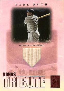 2003 Topps Tribute Contemporary - Bonds Tribute 600 HR Club Relics Red #BR Babe Ruth Front