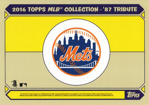 2016 Topps MLB Collection '87 Tribute New York Mets 5x7 #NNO Michael Conforto Back