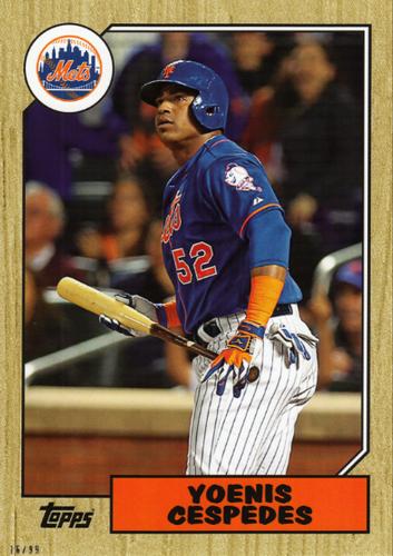 2016 Topps MLB Collection '87 Tribute New York Mets 5x7 #NNO Yoenis Cespedes Front