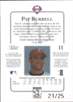 2003 Topps Tribute Contemporary - Gold #11 Pat Burrell Back