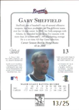 2003 Topps Tribute Contemporary - Gold #13 Gary Sheffield Back