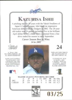 2003 Topps Tribute Contemporary - Gold #24 Kazuhisa Ishii Back