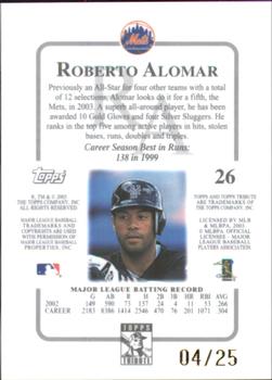 2003 Topps Tribute Contemporary - Gold #26 Roberto Alomar Back