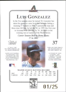 2003 Topps Tribute Contemporary - Gold #37 Luis Gonzalez Back