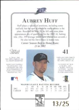 2003 Topps Tribute Contemporary - Gold #41 Aubrey Huff Back