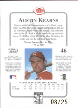 2003 Topps Tribute Contemporary - Gold #46 Austin Kearns Back