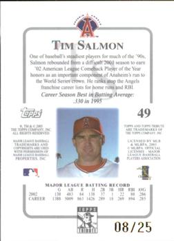 2003 Topps Tribute Contemporary - Gold #49 Tim Salmon Back