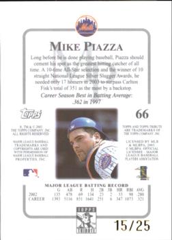 2003 Topps Tribute Contemporary - Gold #66 Mike Piazza Back