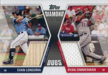 2011 Topps - Diamond Duos Relics (Series 1) #DDR-6 Evan Longoria / Ryan Zimmerman Front