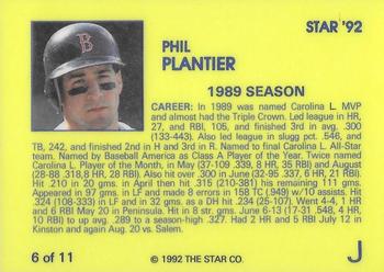 1992 Star Phil Plantier #6 Phil Plantier Back
