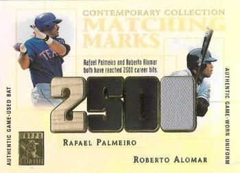 2003 Topps Tribute Contemporary - Matching Marks Dual Relics #MM-PA Rafael Palmeiro / Roberto Alomar Front