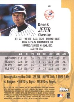 2002 Bowman's Best #2 Derek Jeter Back