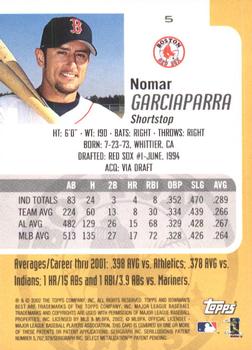 2002 Bowman's Best #5 Nomar Garciaparra Back