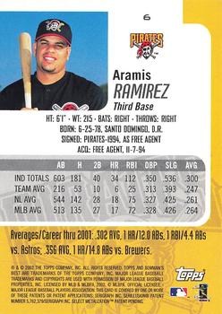 2002 Bowman's Best #6 Aramis Ramirez Back