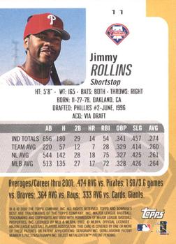 2002 Bowman's Best #11 Jimmy Rollins Back