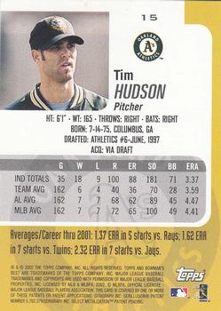 2002 Bowman's Best #15 Tim Hudson Back