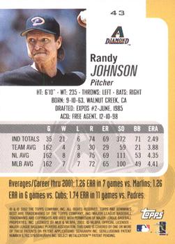 2002 Bowman's Best #43 Randy Johnson Back