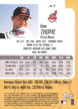 2002 Bowman's Best #47 Jim Thome Back