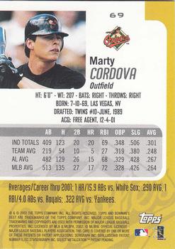 2002 Bowman's Best #69 Marty Cordova Back