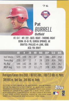 2002 Bowman's Best #76 Pat Burrell Back