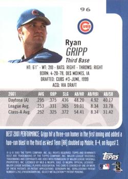 2002 Bowman's Best #96 Ryan Gripp Back