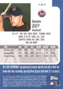 2002 Bowman's Best #107 Jason Bay Back