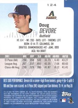 2002 Bowman's Best #124 Doug Devore Back