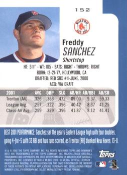 2002 Bowman's Best #152 Freddy Sanchez Back