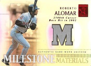 2003 Topps Tribute Contemporary - Milestone Materials Relics Red #MIM-RA Roberto Alomar Front