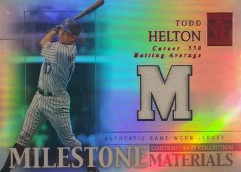 2003 Topps Tribute Contemporary - Milestone Materials Relics Red #MIM-TH Todd Helton Front