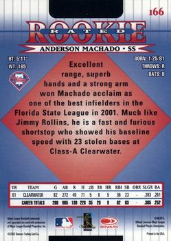 2002 Donruss #166 Anderson Machado Back