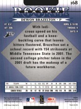 2002 Donruss #168 Dewon Brazelton Back